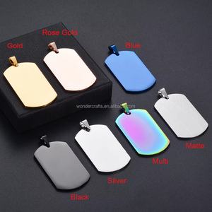 Wd bán buôn thép không gỉ ID trống <span class=keywords><strong>Dog</strong></span> Tags Mặt dây chuyền hình chữ nhật Vòng cổ biểu tượng tùy chỉnh trống nhãn name <span class=keywords><strong>tag</strong></span> - Product Image 5