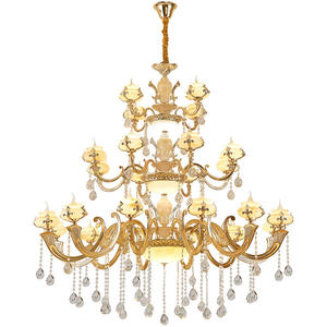 Hotel Villa lámpara colgante de techo alto estilo europeo gran araña de cristal Luz de lujo - Product Image 6