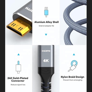 Cable Adaptador Convertidor Xput <span class=keywords><strong>Mini</strong></span>-<span class=keywords><strong>HDMI</strong></span> Tipo C Macho <span class=keywords><strong>a</strong></span> <span class=keywords><strong>HDMI</strong></span> Tipo <span class=keywords><strong>A</strong></span> Hembra, Cable de Nailon Trenzado para TV, 4K 60Hz - Product Image 2