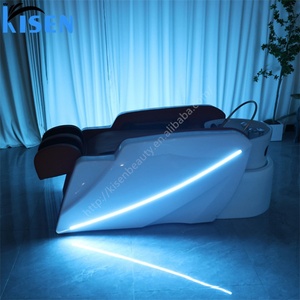 KISEN Luxury Electric Shampoo Massage <b>Bed</b> High <b>End</b> Beauty Salon Furniture Electric Head Spa Shampoo Chair With Water Circulation - Product Image 3