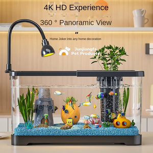 30CM balık tankı masaüstü akvaryum eko-dolaşım tankı küçük filtre ve oksijen güçlendirici entegre tankı yüksek çözünürlüklü - Product Image 2