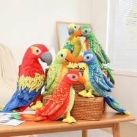 Animaux en peluche de zoo personnalisés colorés, jouets en peluche confortables en coton PP et maille pour enfants, vente en gros de poupées en peluche d'oiseaux perruches