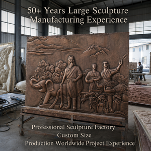 Rilievo Storico Paesaggistico in Bronzo, Artigianato in Metallo, Arte Murale Antica Fusa a Mano per Ufficio, Hotel, Hall, Museo, Centro Culturale - Product Image 6