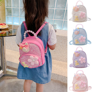 キッズラゲッジ & バッグ、幼児用トラベルバッグフラワーデザインブリンブリンかわいいバックパック女の子用 - Product Image 4