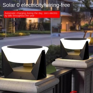 Modern Outdoor IP65 Waterproof Aluminum Alloy LED Solar Pillar Lights High Efficiency 5-Year Warranty CRI 95 <b>for</b> <b>Fence</b> Gate - Product Image 5