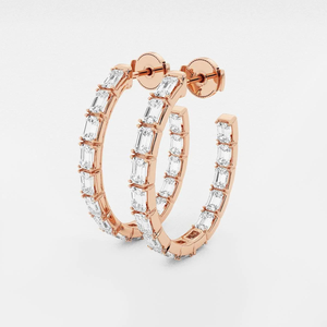 Elegantes Pendientes de Aro con Diamantes Cultivados en Laboratorio de 1 1/2 Quilates, Corte Princesa, con un Brillo Radiante, Joyería de Lujo Ética para Mujer - Product Image 2