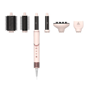 HQ Mixed Proc 2025 New 6-<b>in</b>-1 Multi Styler Pink Hair Dryer Comb 1200W BLDC Motor Hair Style Tool One-stop Hot Air Brush Curling - Product Image 1