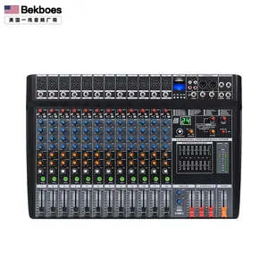 Bekboes-Sistema de megafonía MP3, mezclador de audio profesional de 12 canales con entrada USB integrada de 24 efectos de reverberación