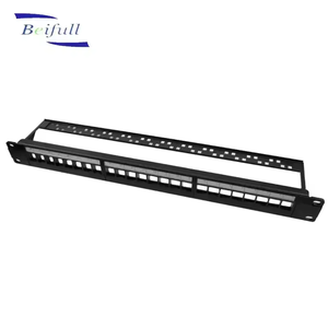 Rj45 <span class=keywords><strong>1U</strong></span> 19 "port vierge Cat6 du tableau de connexions de réseau 24 avec le gestionnaire de câble - Product Image 2