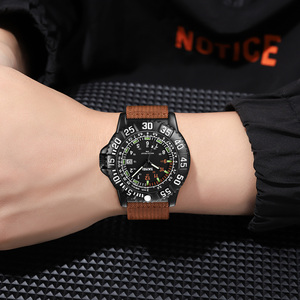 Reloj cronógrafo redondo para hombre, correa de nailon de lujo, reloj de cuarzo resistente al agua 30M, relojes al por mayor - Product Image 2