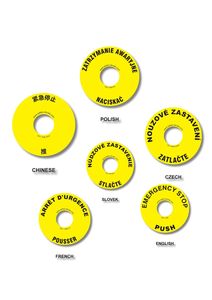 Autocollant adhésif de sécurité industriel pour bouton d'arrêt d'urgence, étiquette d'avertissement pour panneau de commande de machine, résistant à la chaleur et aux rayures - Product Image 3