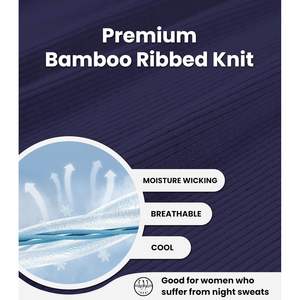 Ensemble de pyjama décontracté 2 pièces en viscose de bambou pour femme, débardeur dos nageur et pantalon capri sans manches, doux et confortable - Product Image 5