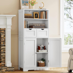 Étagère de rangement réglable en bois de style français, armoire de salle de bain surélevée, durable, gain de place, pour appartement, villa, hôtel - Product Image 2
