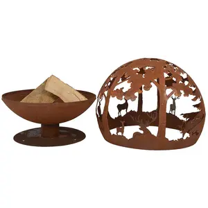 Cast Iron fire Pots Decorative Fireball Attractive Gas Fire Pits With Rusty And Natural Color