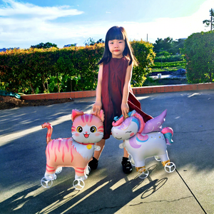 Ballons à roulettes pour enfants <span class=keywords><strong>avec</strong></span> laisses, jouets d'extérieur dinosaures de dessin animé et chat licorne. - Product Image 1