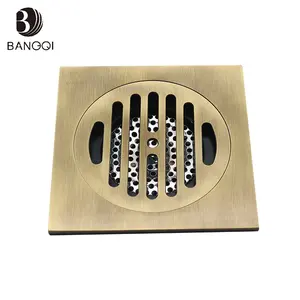 150*150mm Brass Square Engineering Floor Drain With Tile Insert Grate