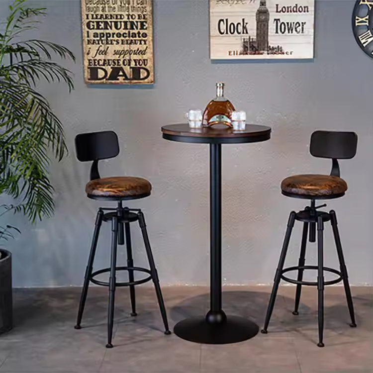 Contemporary Leather Bar Stool With Sturdy