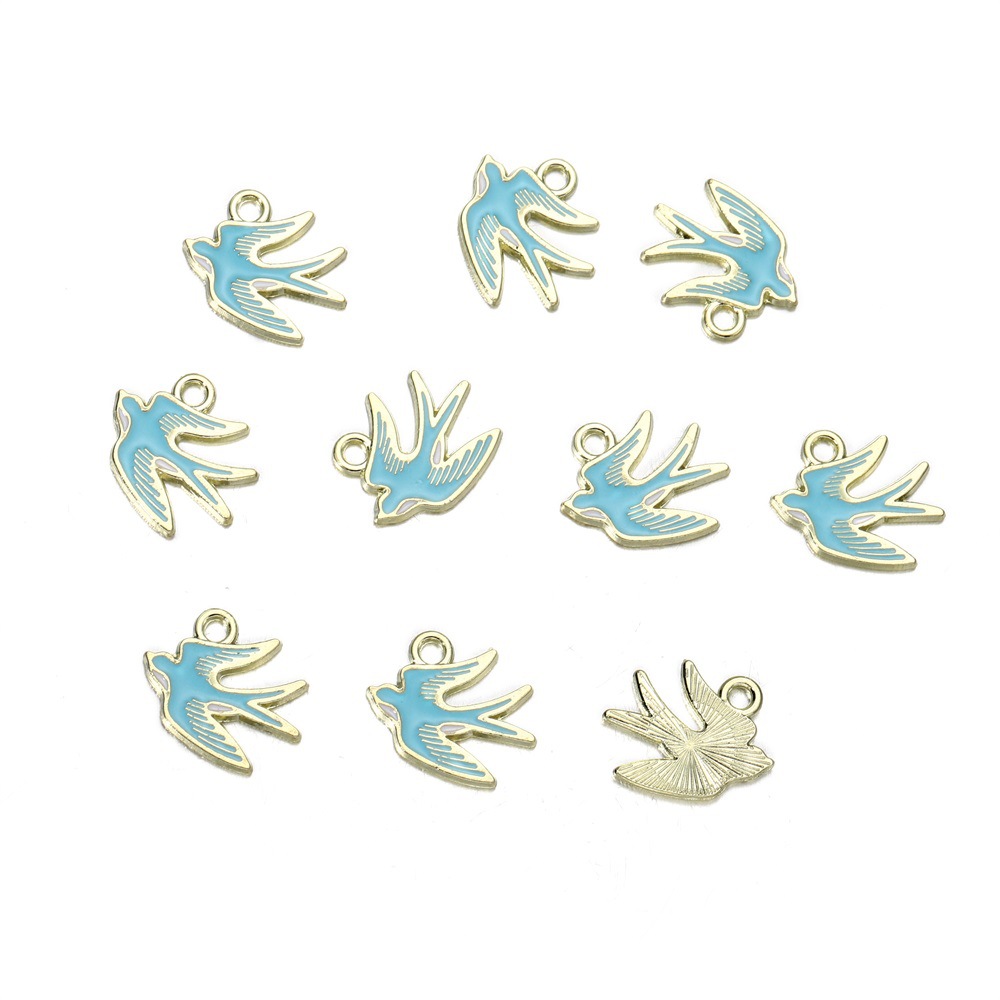Pendentif hirondelle bleue (10pcs)