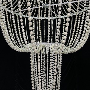 Pearl Patterned Acrylic <b>Ceiling</b> Pendant Multi Head Chandelier For <b>Wedding</b> <b>Decor</b> Living Room Home Use - Product Image 3