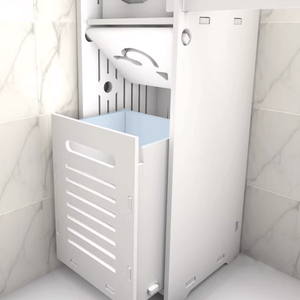 Gabinete de almacenamiento multicapa de plástico tipo Esquina de pie, estante de almacenamiento de gran capacidad <span class=keywords><strong>para</strong></span> uso en el baño de la sala de estar - Product Image 6