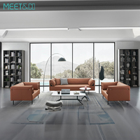 Ensemble de canapés de bureau de direction en cuir moderne de haute qualité, meubles de bureau, matériau PU, canapés de salon, canapé modulaire pour visiteurs