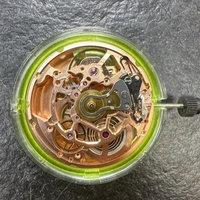 Montre domestique Tianjin Seagull entièrement automatique avec mouvement squelette 2824, trois aiguilles, cadran en or rose, boîtier métallique, bracelet en acrylique, mouvement caché