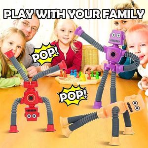 2024 Kids Pop Fidget <b>Tubes</b> Sensory Shape Changing <b>Led</b> Telescopic Suction Cup Robot Toy - Product Image 5