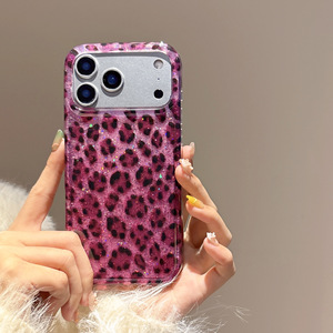 Funda para iPhone 16 Pro Max/17, 14/15 con Estampado de Leopardo Fucsia Estilo Europeo y Americano, Sensación Premium - Product Image 3