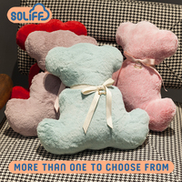 Peluche animal en fourrure douce pour bébé, jouet ours en peluche mignon avec logo personnalisé