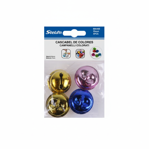 Set di 4 campane colorate rotonde da 25mm per artigianato e decorazioni - Product Image 2