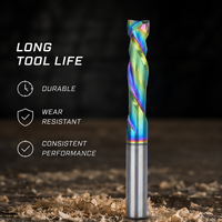 Viextro Fraise à une dent en carbure de tungstène DLC Rainbow HRC55 pour fraisage en montée 3.175mm pour le travail du bois, la découpe et la gravure CNC OEM/ODM