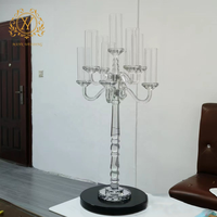 Chandelier européen en verre à 9 branches, coupe-vent, pour centre de table de mariage et décoration de table à domicile