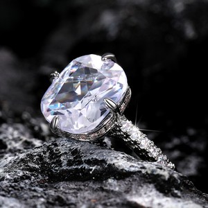 Square Bezel <b>Set</b> Zircon <b>Ring</b> for Women Classic Fashion Finger Jewelry - Product Image 1