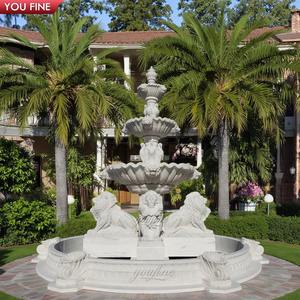 आप कस्टम यूरोपीय चेटेऊ एस्टेट आउटडोर सजावट शानदार प्राचीन प्राचीन विशाल बगीचे हाथ से नक्काशीदार संगमरमर सिंह फव्वारा बिक्री के लिए - Product Image 3