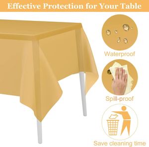 Plain White <b>Plastic</b> <b>Table</b> Cover Roll Waterproof Disposable Tablecloths Convenient Slide Cutter Wedding Banquet Party Home Use - Product Image 3