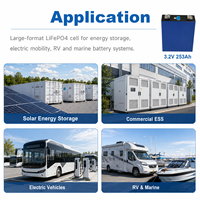 Sel Baterai Prisma LiFePO4 Misen LF253 3.2V 253Ah Grade A untuk Penyimpanan Energi Surya, RV, Kelautan, dan Kendaraan Listrik