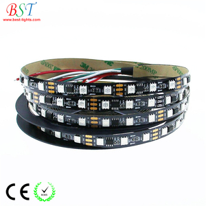Striscia <span class=keywords><strong>LED</strong></span> Programmabile Indirizzabile Individualmente WS2811, PCB <span class=keywords><strong>Nero</strong></span>, 30/60 <span class=keywords><strong>LED</strong></span>/M, 5050 RGB, 12V - Product Image 1