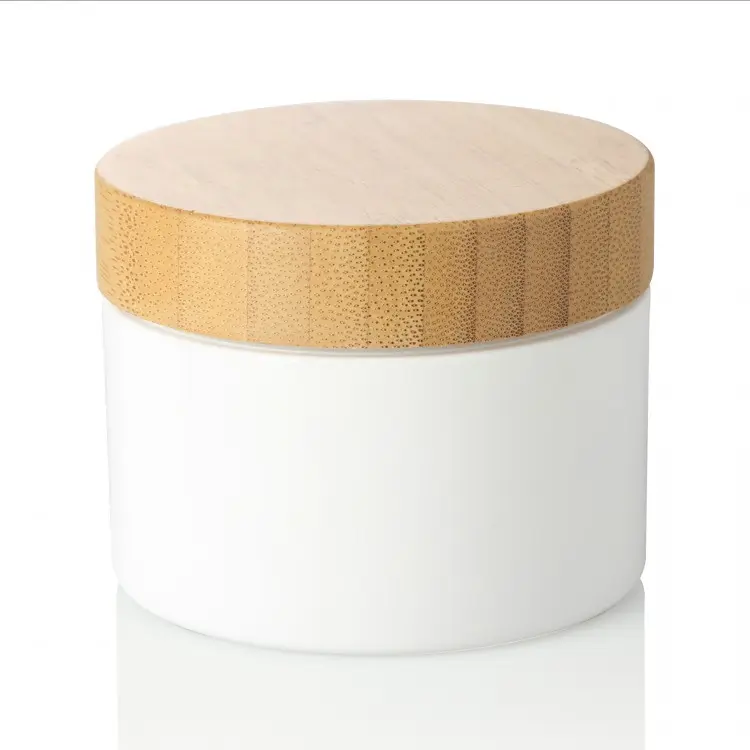 Empacotamento vazio para cosméticos, 50g 150g 250g 500g luxuoso de bambu creme de rosto de plástico de bambu