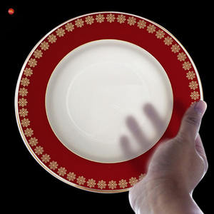 Plat de service en porcelaine fine écologique de Chine, motif flocon de neige, pour gâteaux, dîners, desserts, Noël, mélodie, cerf, en porcelaine osseuse, pour usage en restaurant - Product Image 4