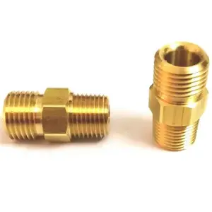 Customized G 5/8 Male thread X Male NPT 3/8" Brass Pipe Fittings CNC machining brass part