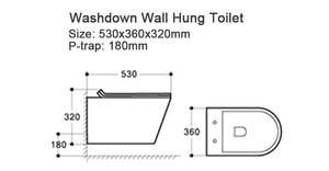 Inodoro Suspendido de Pared de Una Pieza, Diseño Europeo 2020, Negro y Dorado, con Sifón en P y Doble Descarga, para Baños de Hoteles y Villas - Product Image 5
