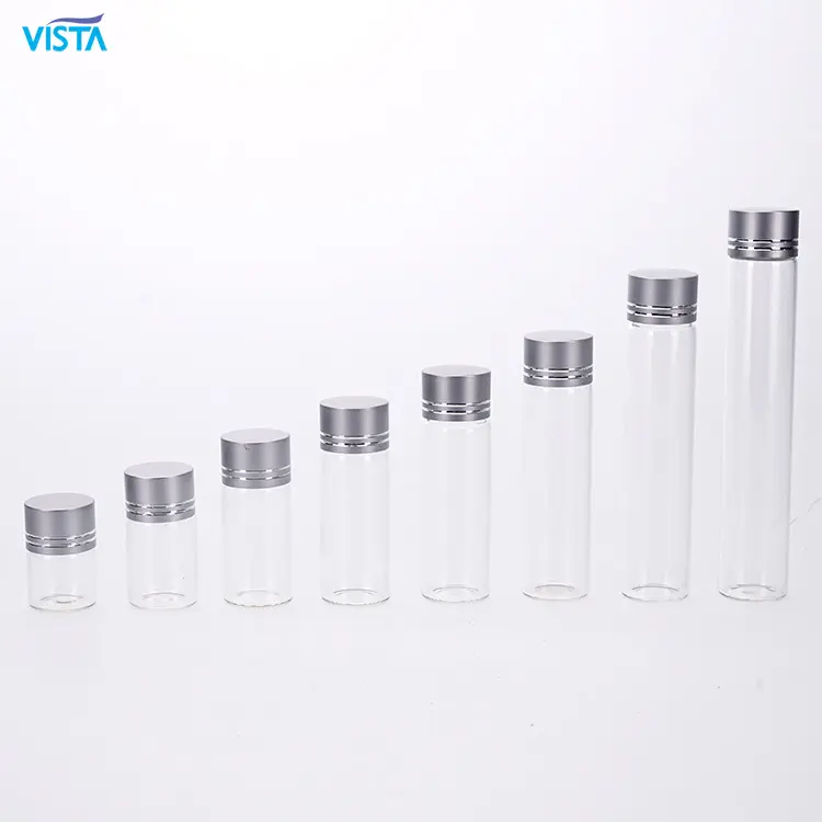 Frasco de vidro borosilicate mini, garrafa de vidro transparente para baixo plano com parafuso, 65ml 75ml 85ml 100ml 120ml