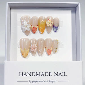 ปลายเล็บปลอม Betifnail 2026 รุ่นสปริง ทำมือแท้ สไตล์ฝรั่งเศส ประดับมุก รูปทรงอัลมอนด์ ดีไซน์ดอกไม้ 3 มิติ สไตล์สดใส ราคาขายส่ง - Product Image 6