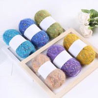 Fil de mohair coloré teint pour le tricot à la main DIY, écharpes, chapeaux, sacs, vêtements, poupées