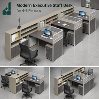 Poste de travail modulaire moderne avec panneaux d'intimité et armoire de rangement pour bureaux cloisonnés de 4 à 6 personnes