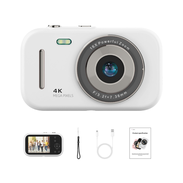 2.8 Inch Single Lens Digital Camera 4K HD Small Portable CMOS Mini Camera 48MP 16X Zoom Video Recorder Camera