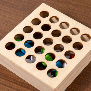 Montessori giáo dục đồ chơi bằng gỗ cho trẻ em tay-mắt phối hợp ngón tay cán hạt trò chơi màu sắc phù hợp với công cụ học tập - Product Image 5