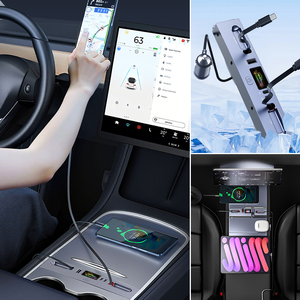Unità di Ricarica QC3.0 65W Estensibile per <span class=keywords><strong>Tesla</strong></span> Model Y/3, Protezione OTP, 2 Porte Type-C, 3 Porte USB, Pieghevole e Retrattile - Product Image 5