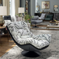 Sillón Reclinable Individual Moderno de Tela Rosa, Silla Mecedora sin Brazos, Estilo Casual y Suave para Dormitorio o Sala de Estar