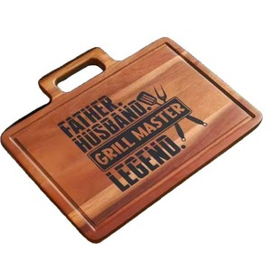 Tabla de cortar de madera para cocina, tabla de cortar de doble cara con asa, para carne, pizza y platos de cena - Product Image 5